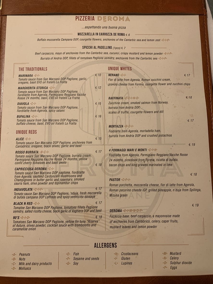 DEROMA - Farine Romane menu 1