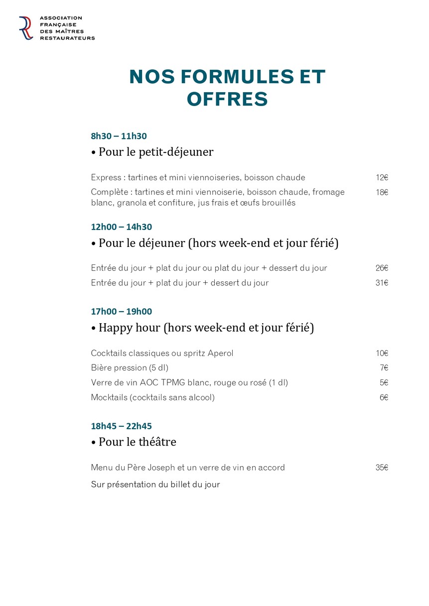 르 페르 조셉 레스토랑 바 라운지 menu 1