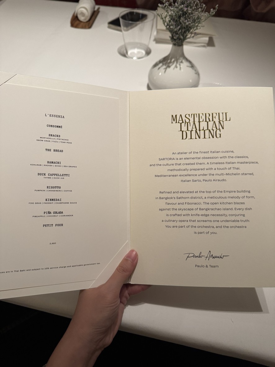 Sartoria by Paulo Airaudo menu 1
