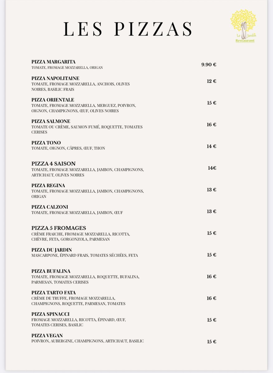 Le Jardin menu 4