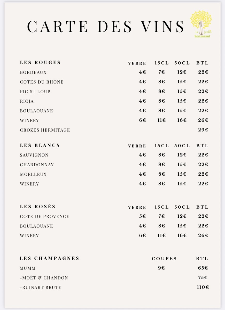 Le Jardin menu 6