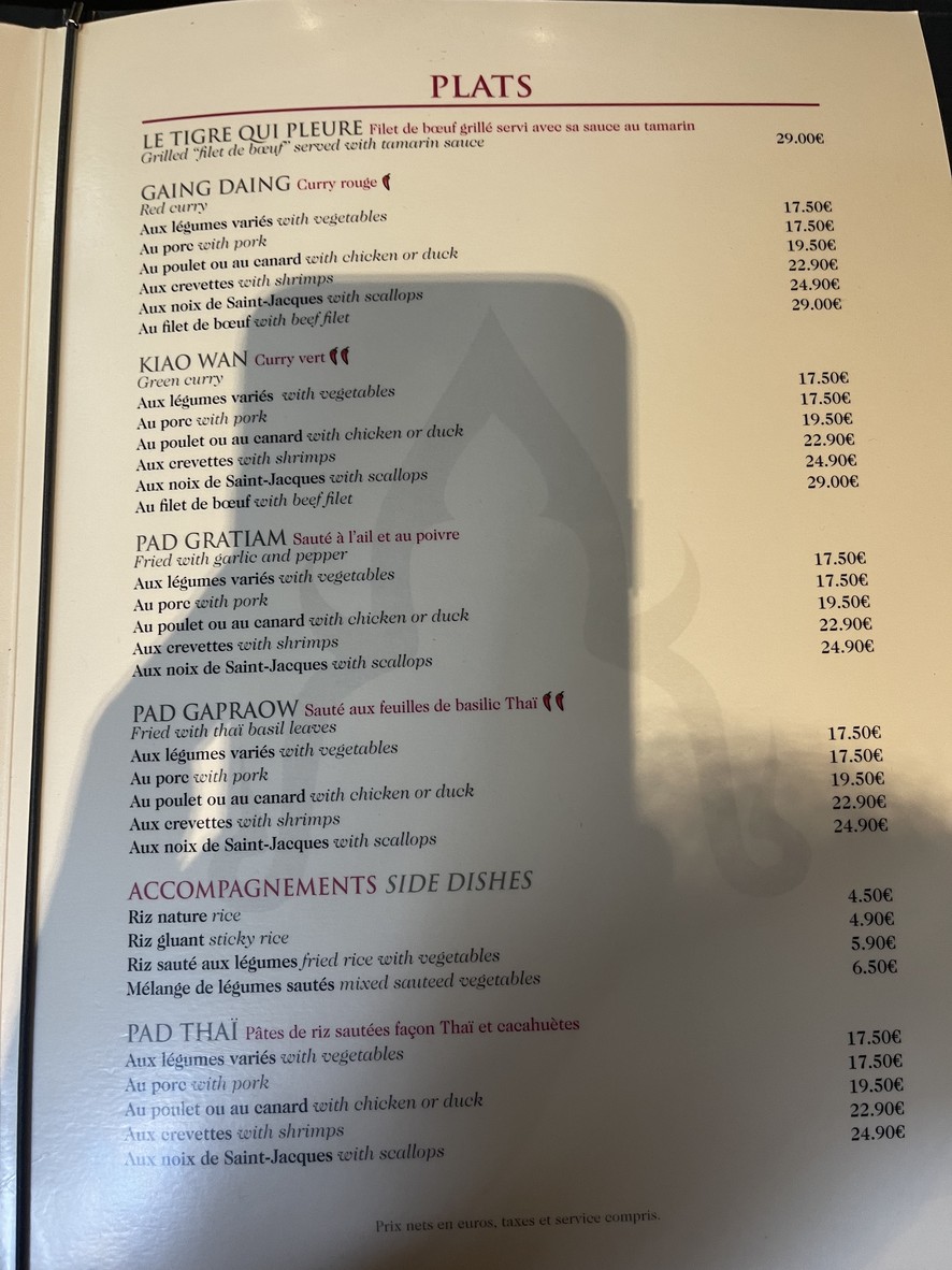 Thai Spices menu 2