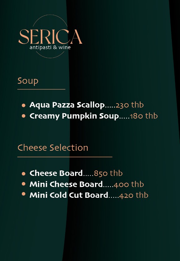 Serica antipasti & wine menu 2