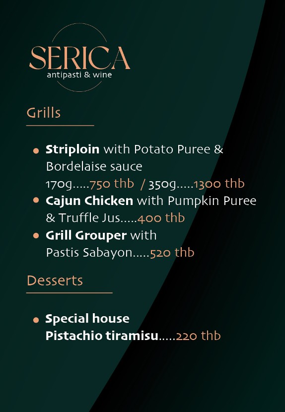 Serica antipasti & wine menu 4