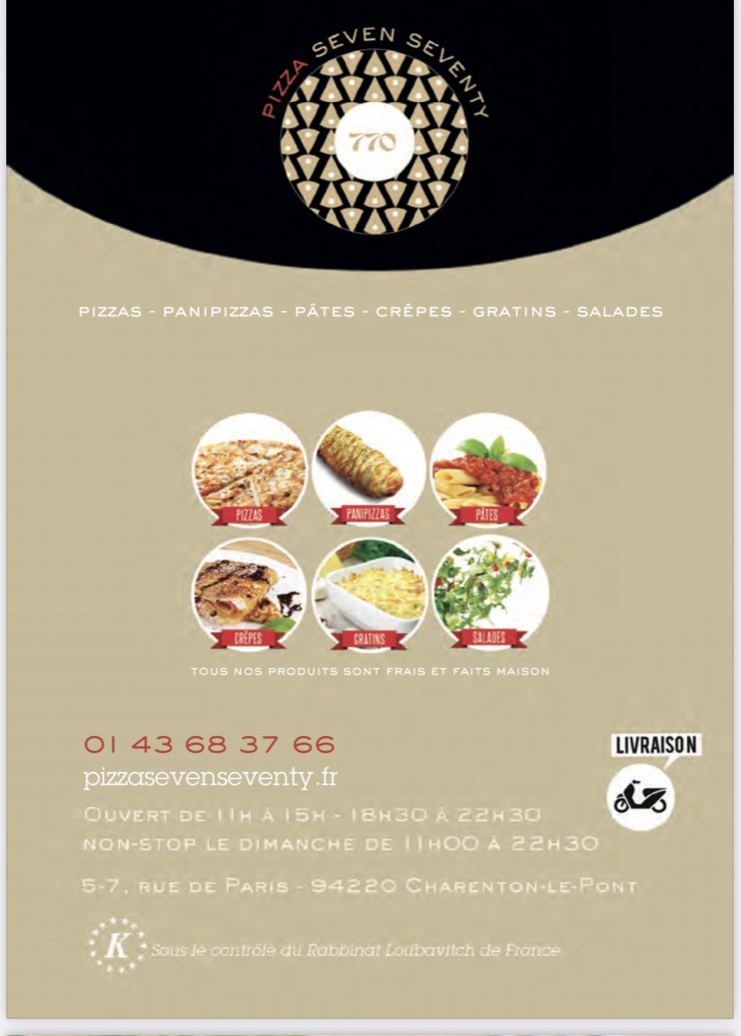 Seven Seventy 770 menu 1