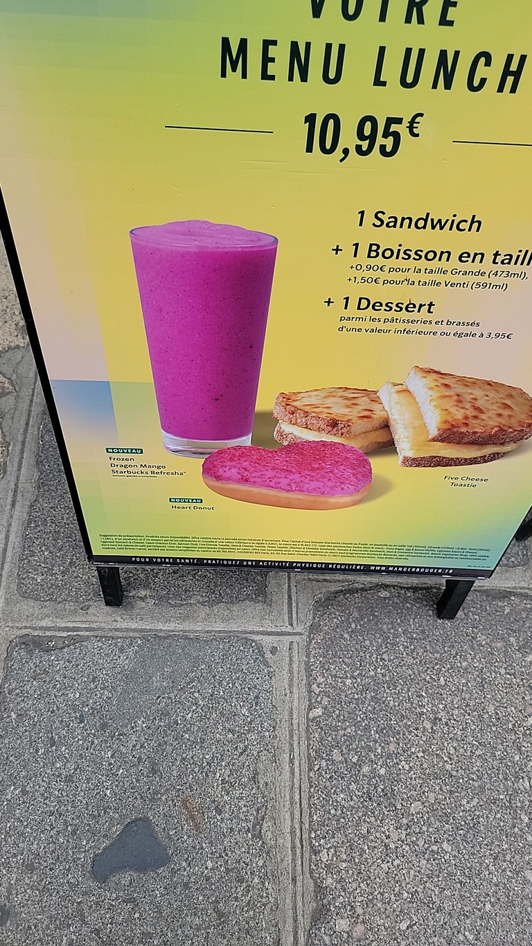 Starbucks menu 2