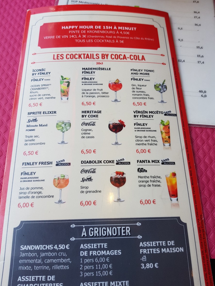 Le Renard Bistrot menu 2