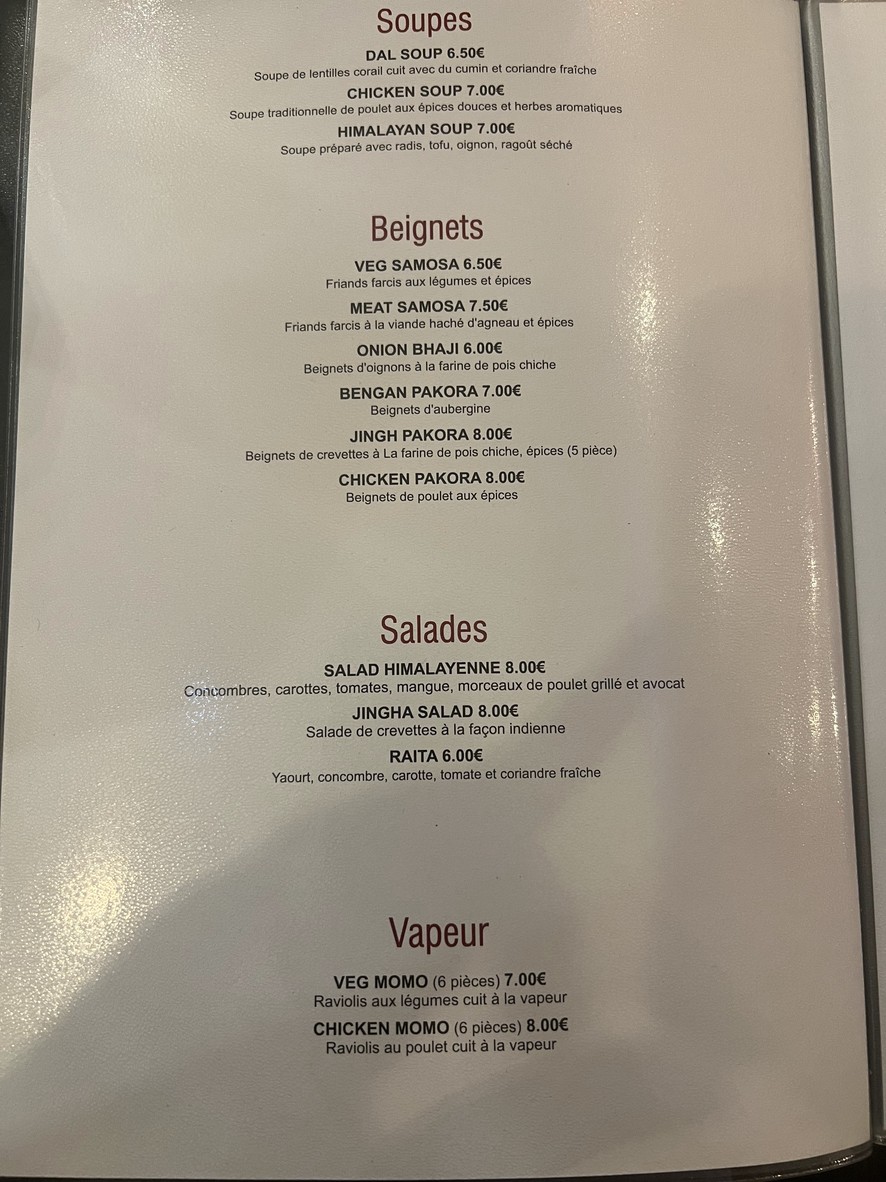 HIMALAYAN FUSION menu 3