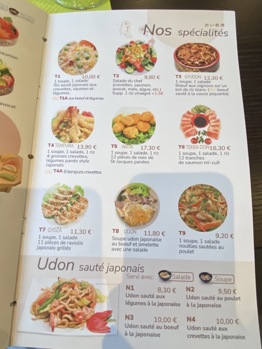Sushi Clémenceau menu 5