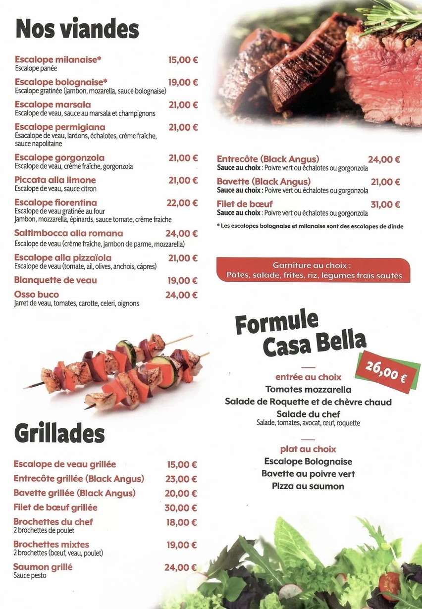 Casa Bella menu 4