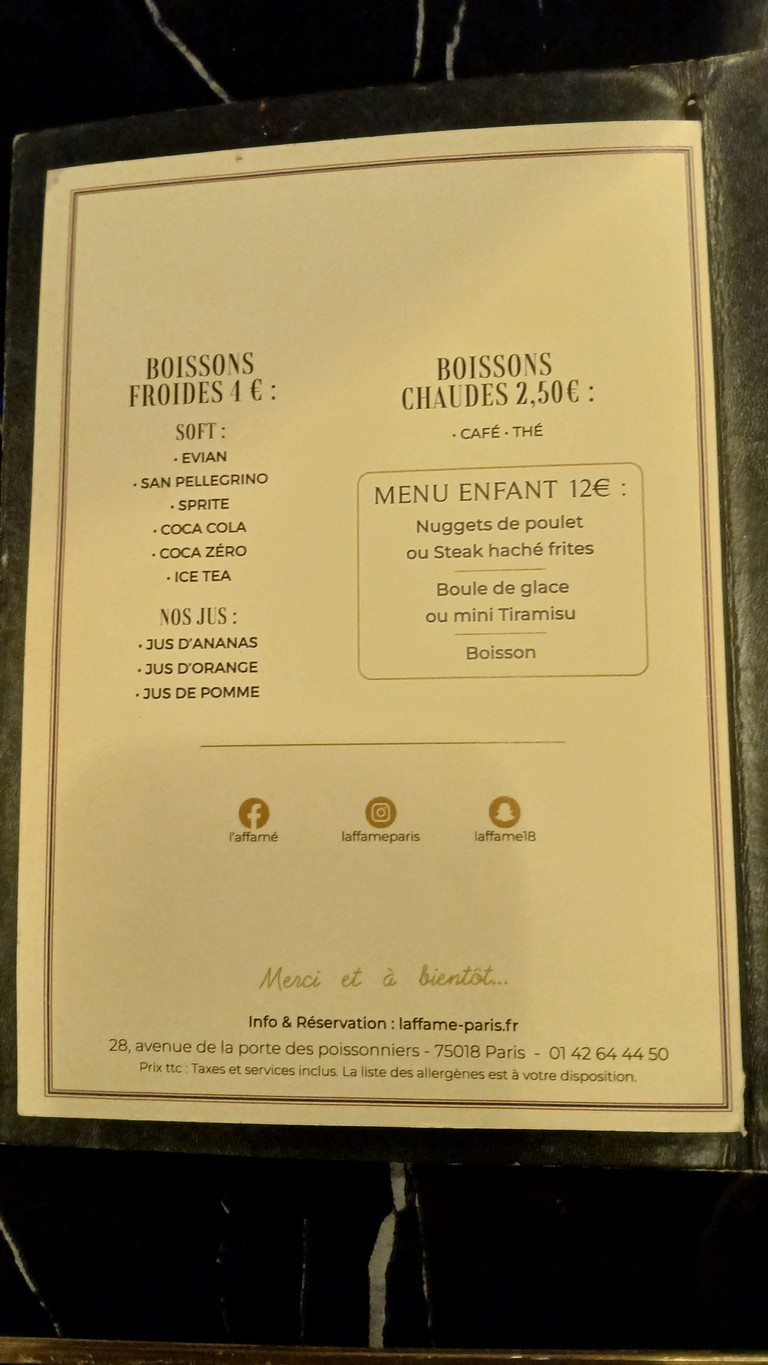 Restaurante L' Affamé menu 4