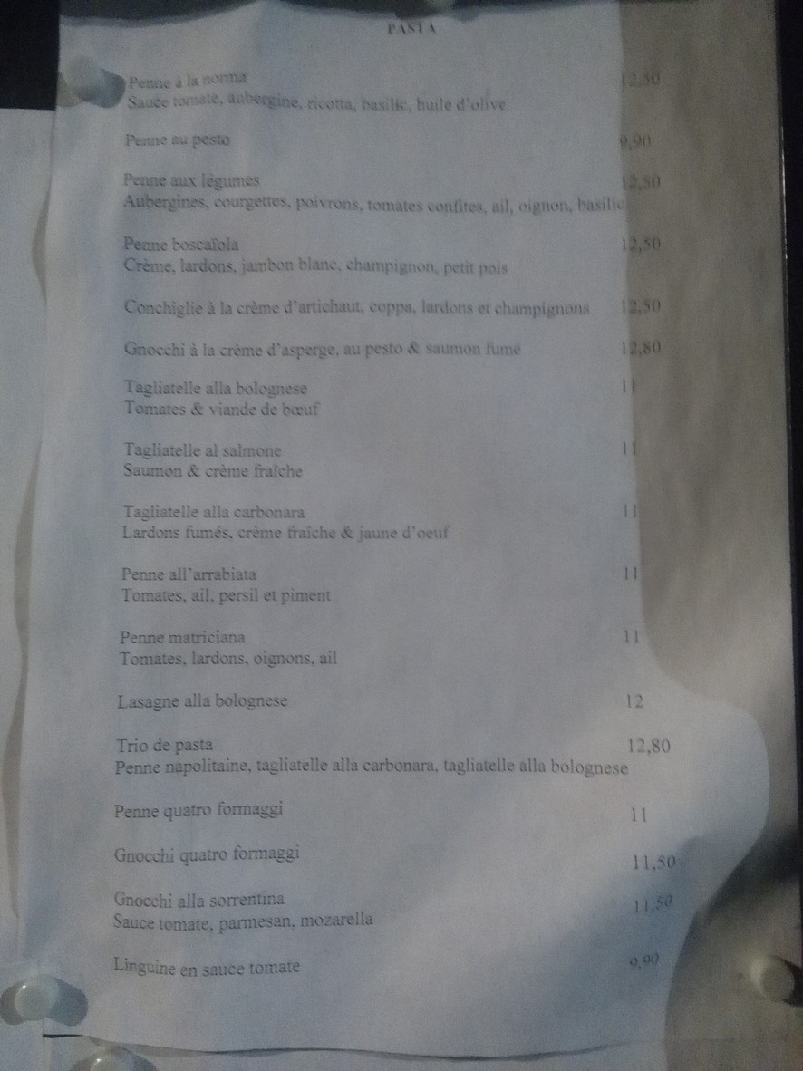 La Pizzeria da Pasqualino menu 1
