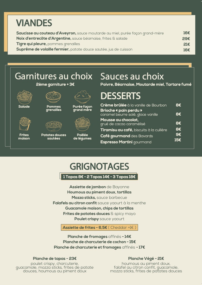 Les Bavards du Boulevard menu 2