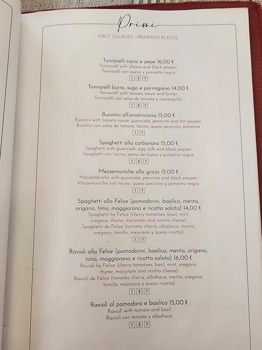 Felice a Testaccio | ROMA menu 2