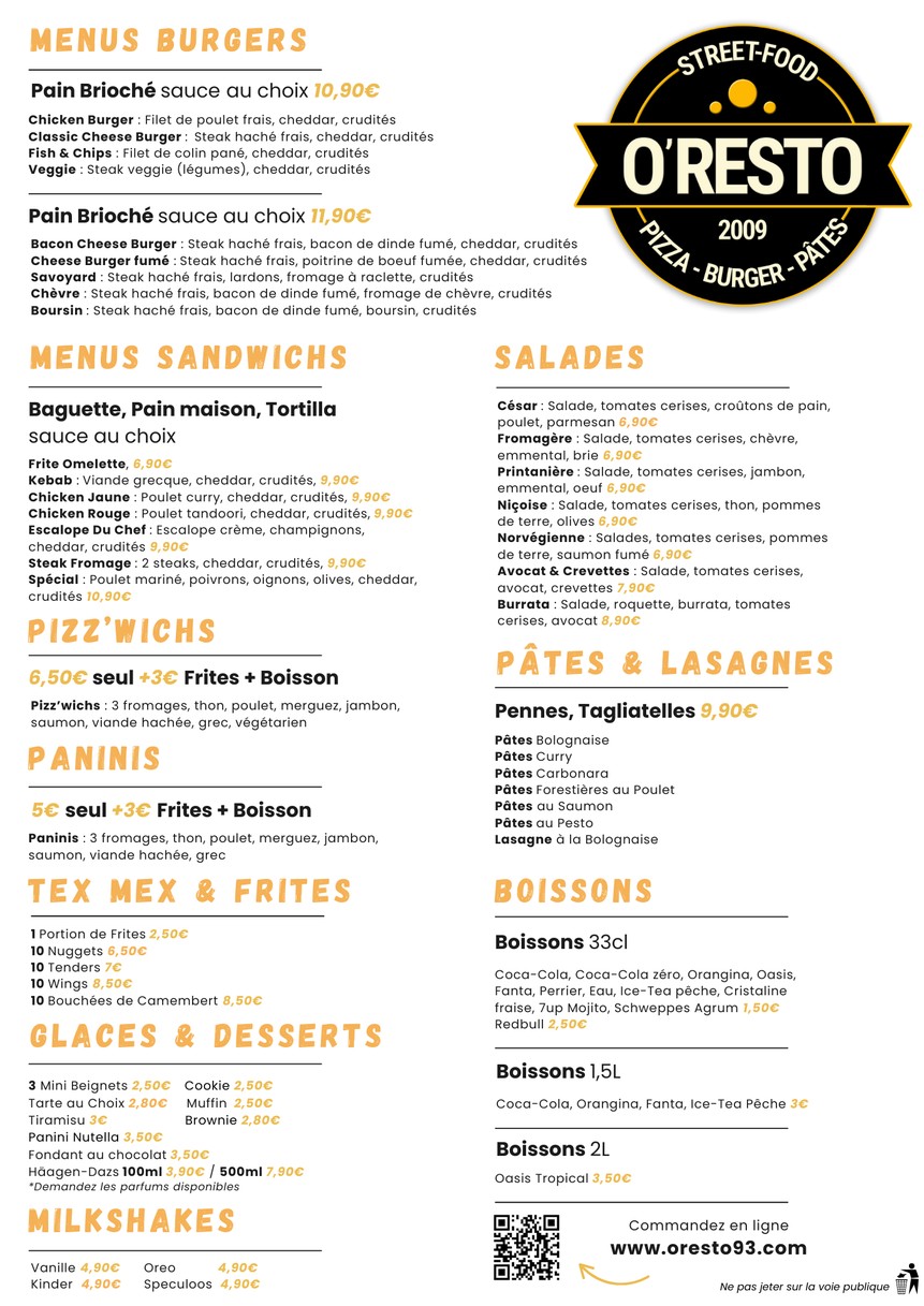 O'Resto menu 2