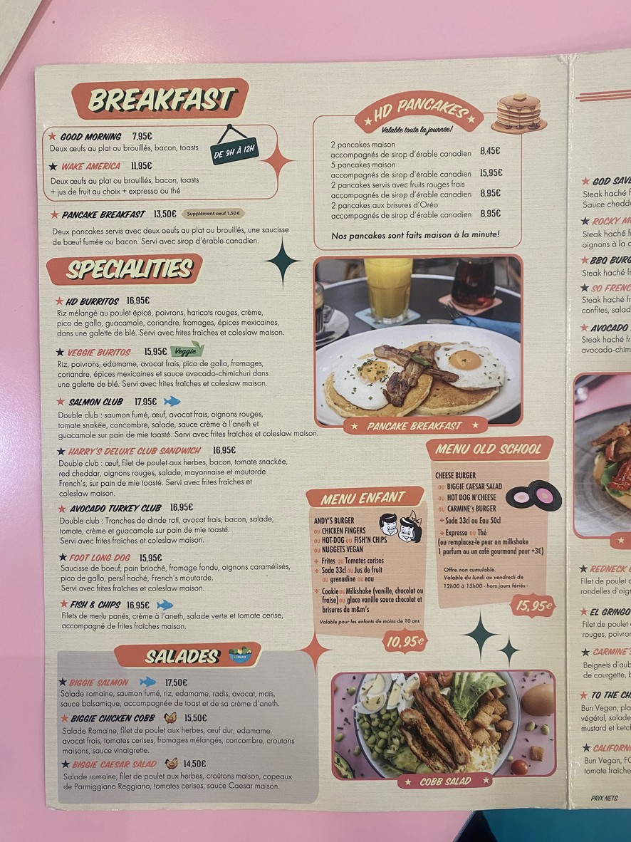 HD Diner menu 2