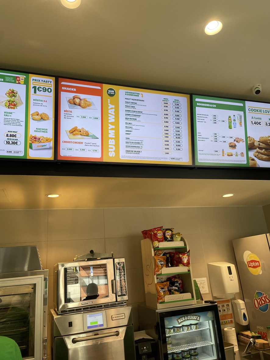 Subway menu 1