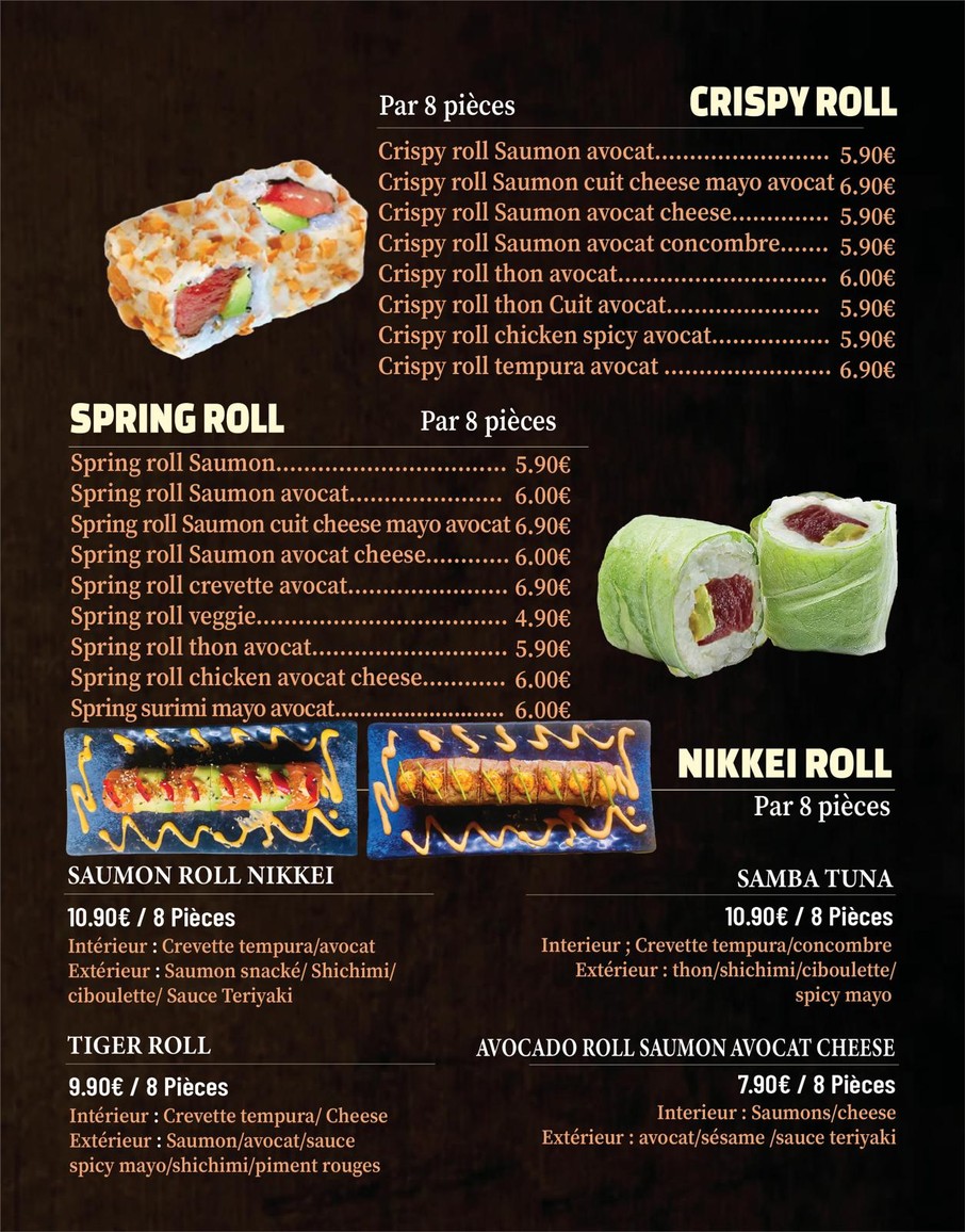 Star Belle Sushi menu 2