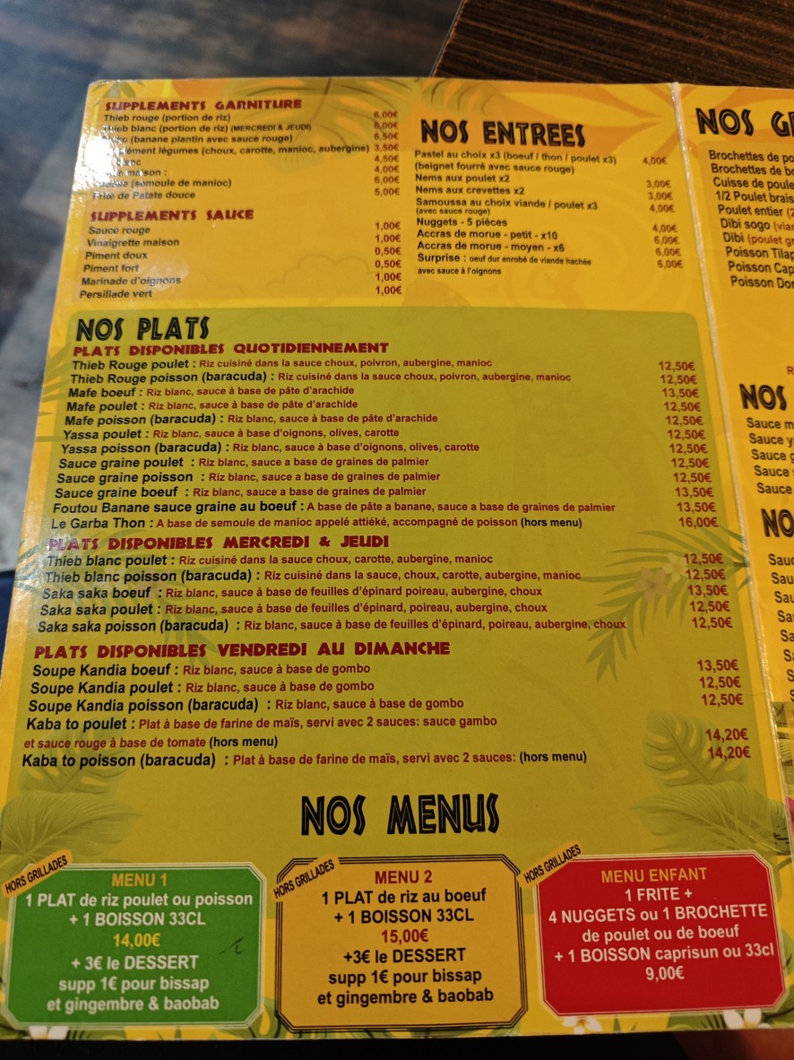 Chez Lalabou menu 1