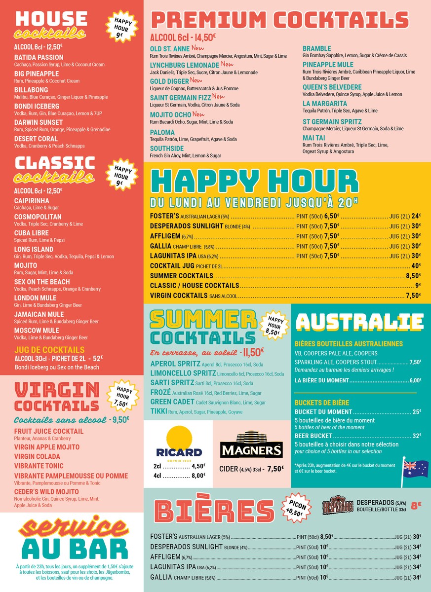 Rooftop Café Oz menu 2