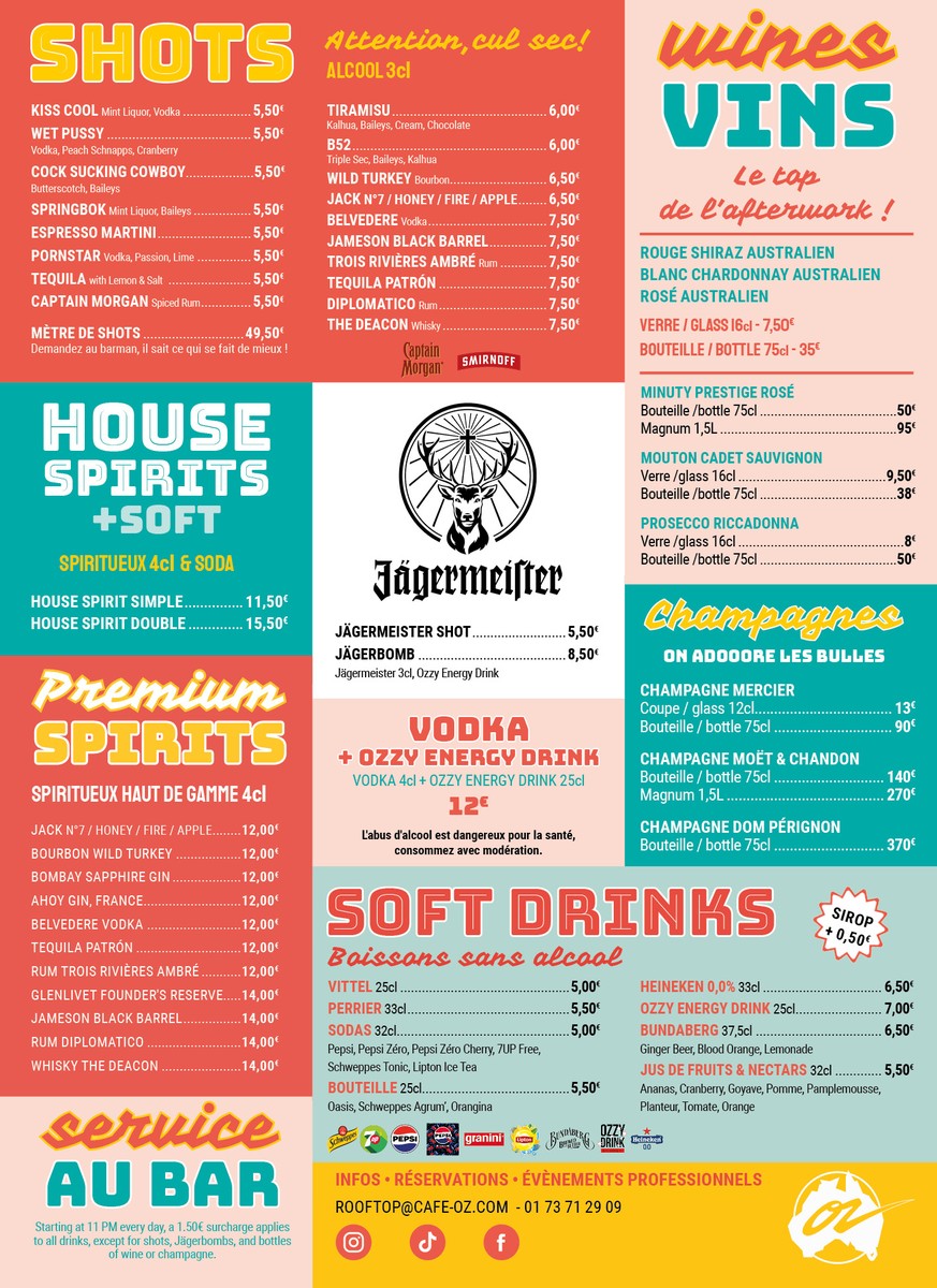 Rooftop Café Oz menu 3