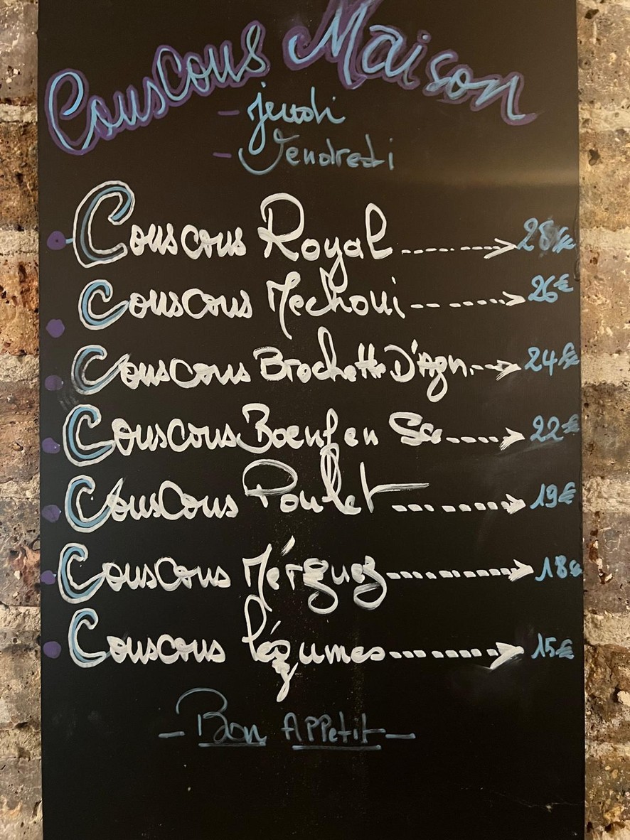 Café Kleber menu 1