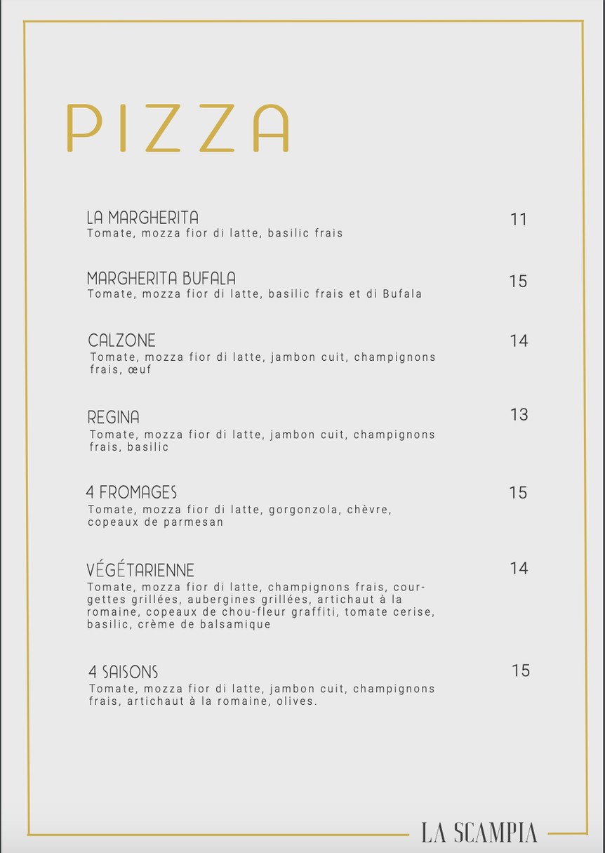 La Scampia menu 2