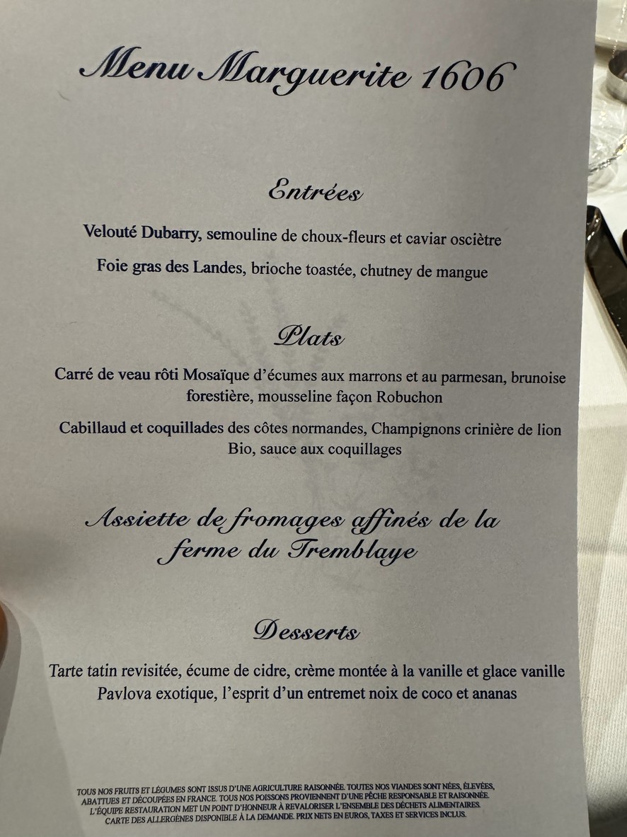 MARGUERITE 1606 menu 1