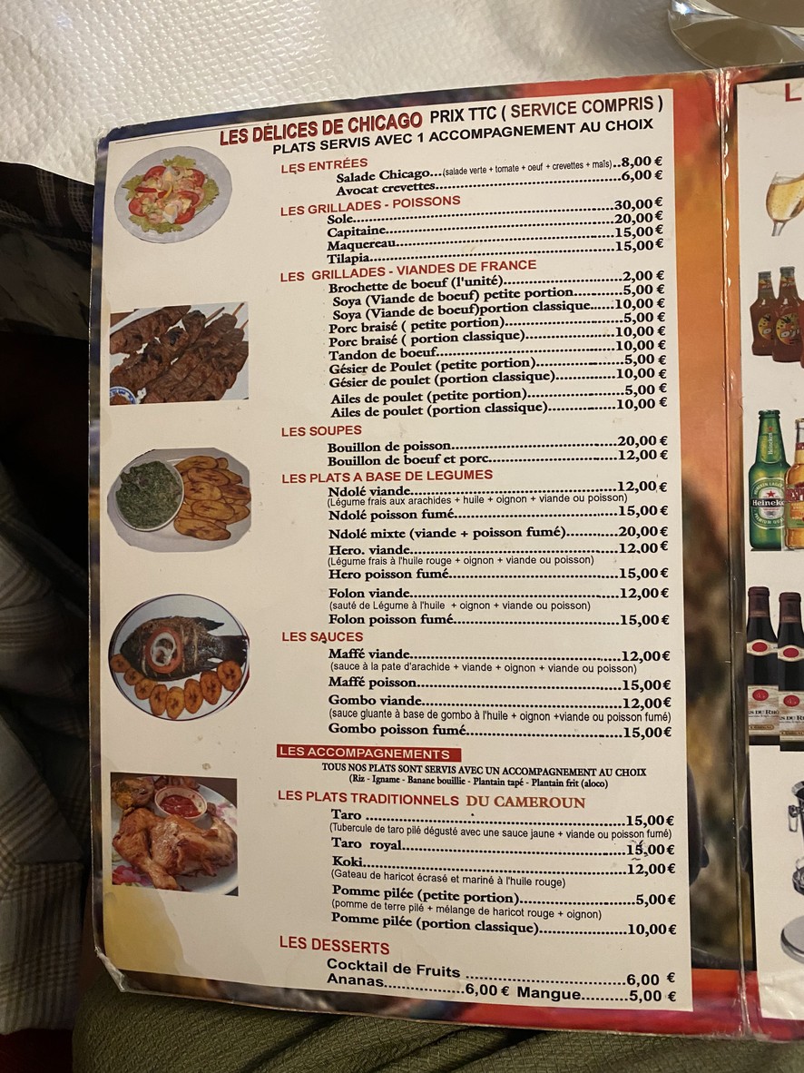 Le Chicago menu 1