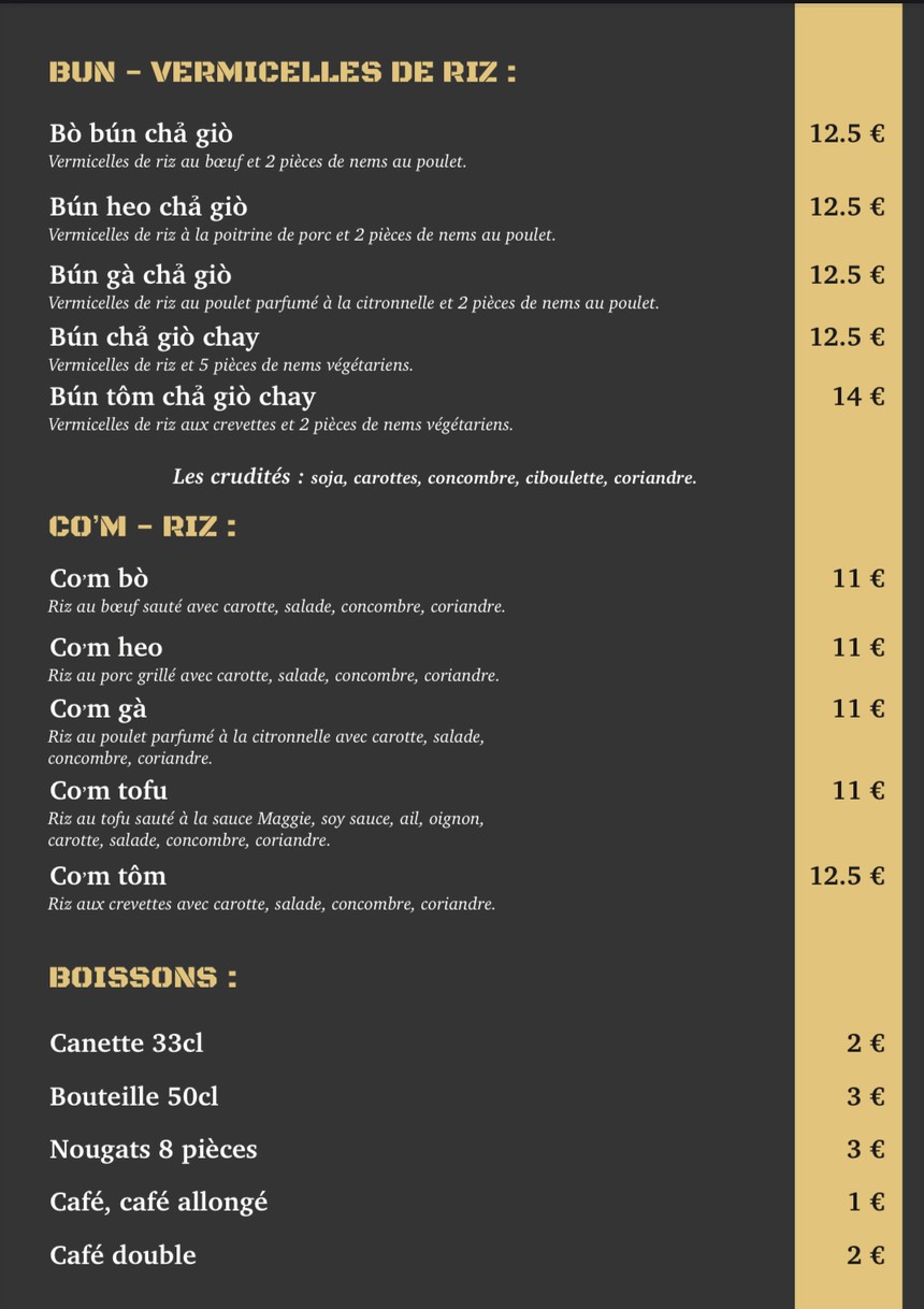 Street Bida menu 2