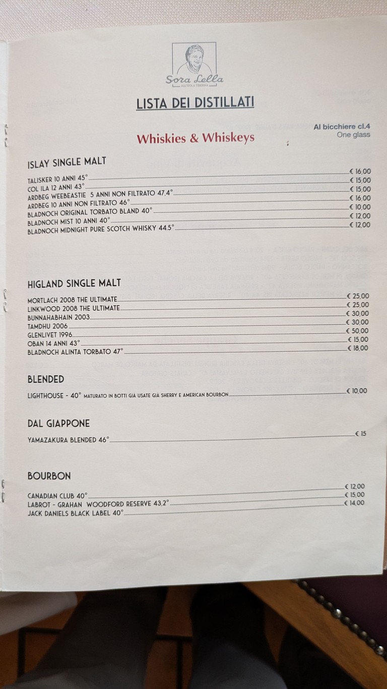 Trattoria Sora Lella menu 5