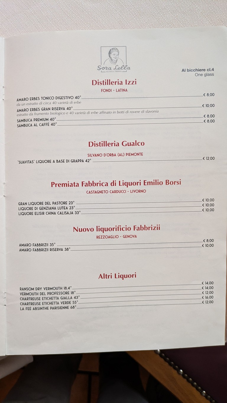 Trattoria Sora Lella menu 7