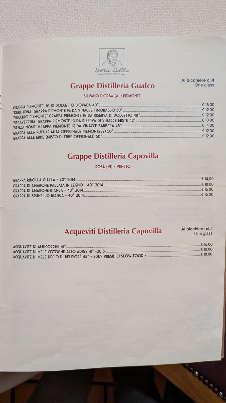 Trattoria Sora Lella menu 9