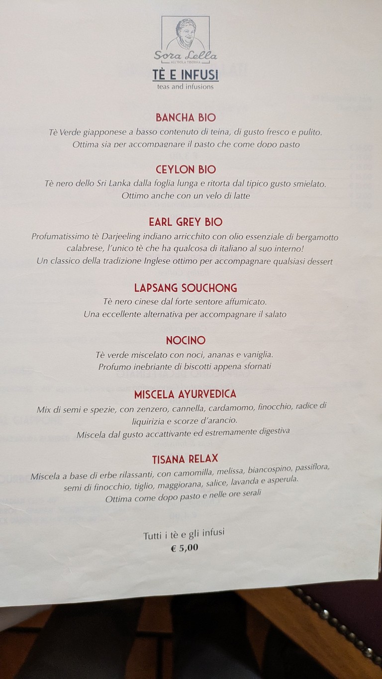 Trattoria Sora Lella menu 10