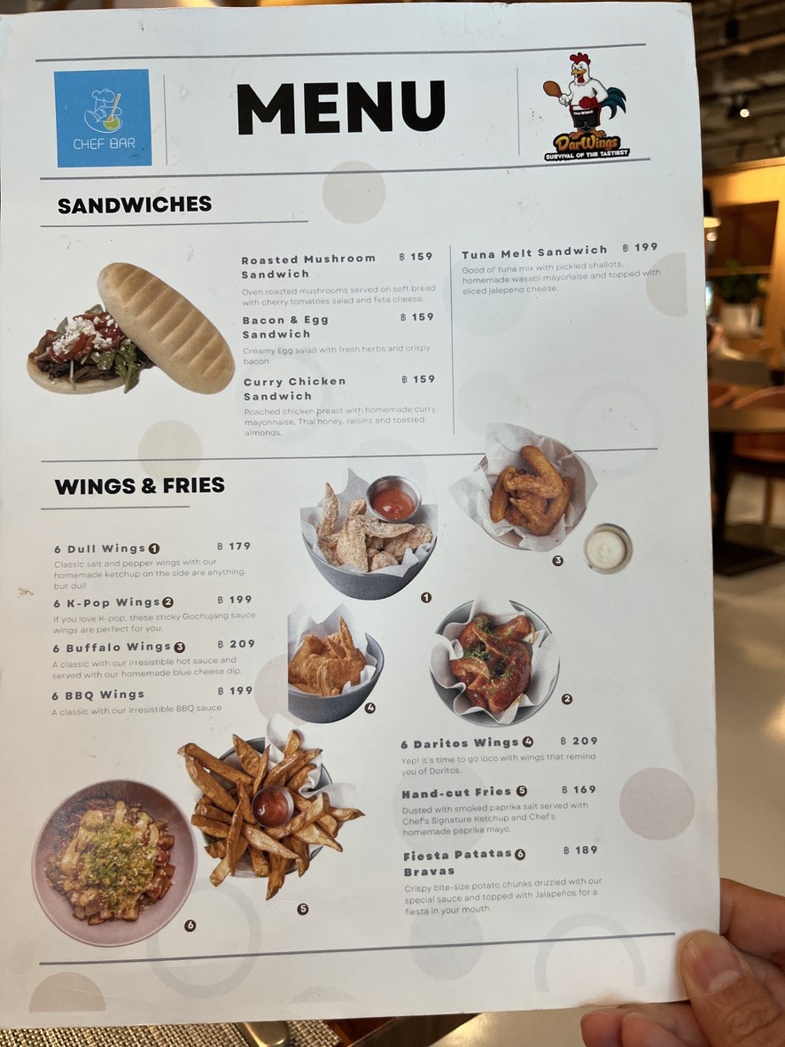 Chef Bar menu 1