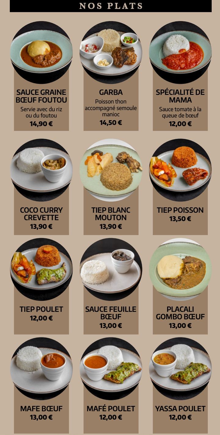 A L'AFRICAINE menu 3