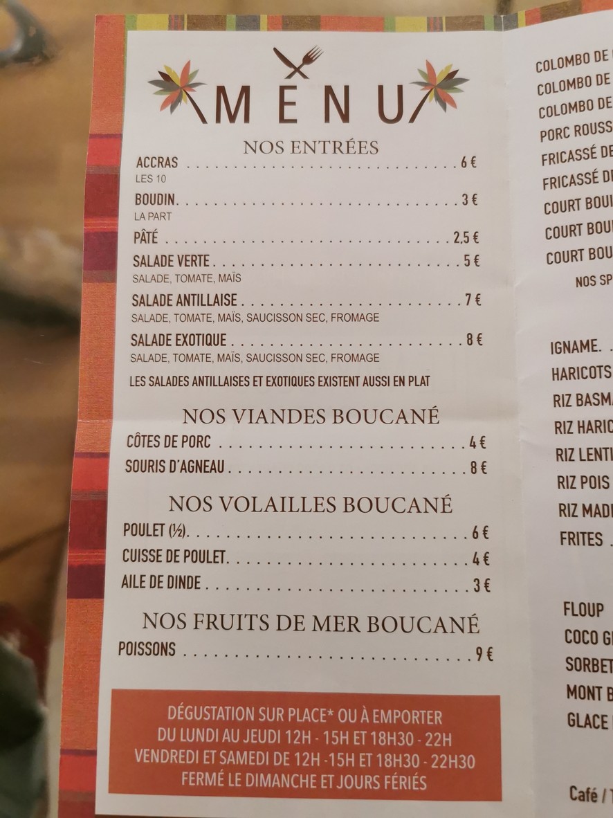 Mak Boucané menu 2