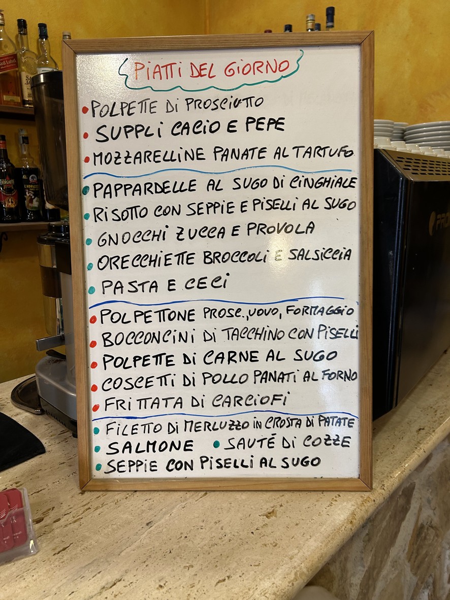 La Romanina menu 1