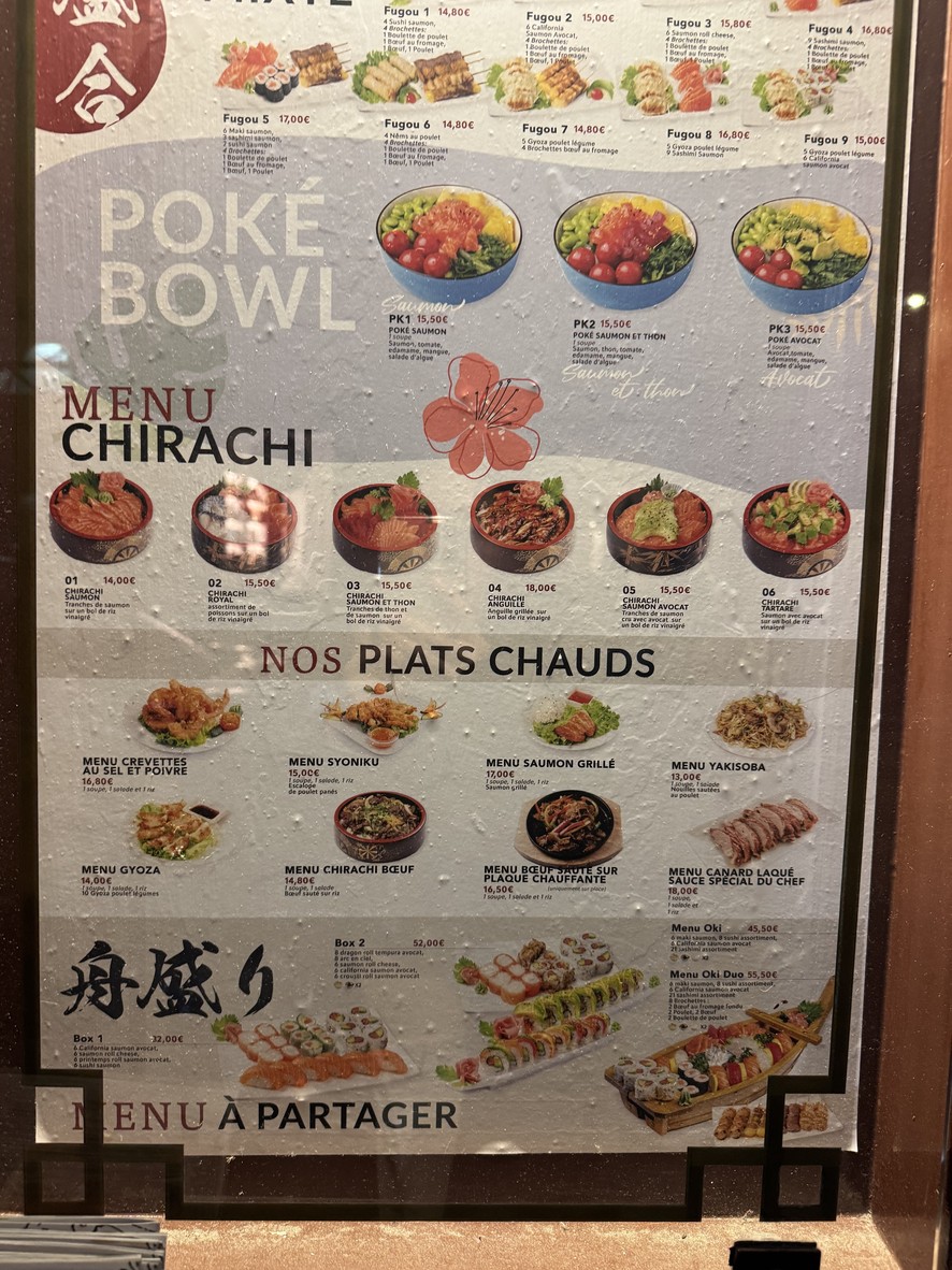 OKAYA SUSHI menu 2