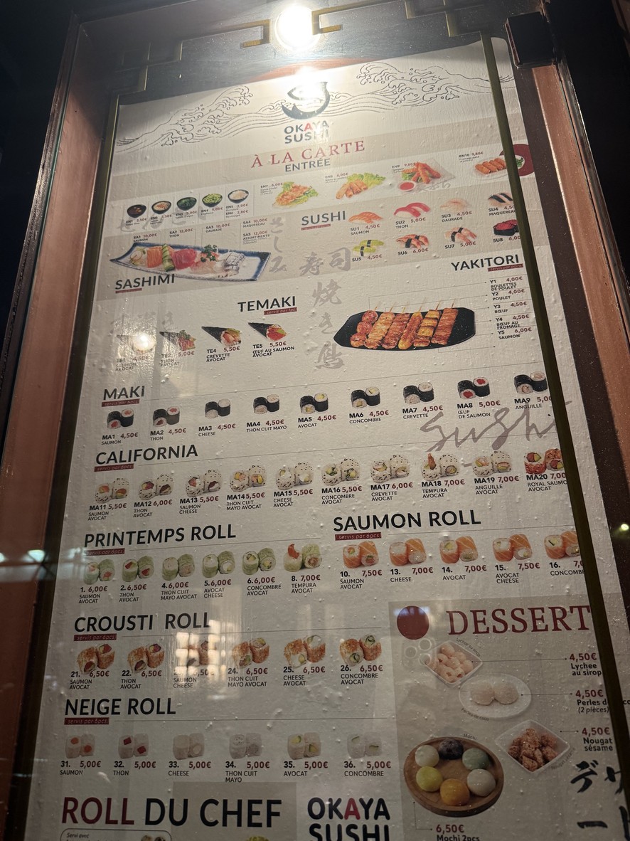 OKAYA SUSHI menu 3