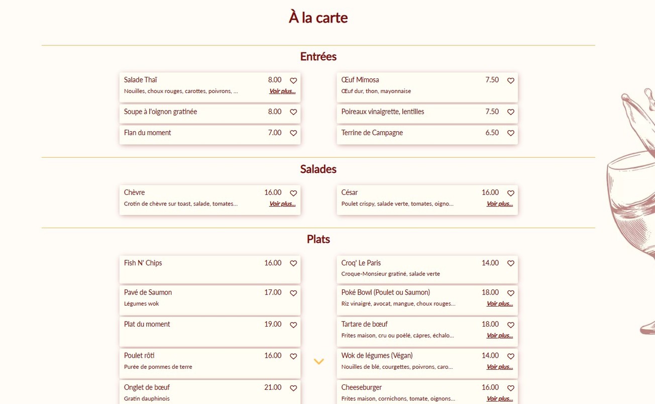 Le Paris Café menu 2