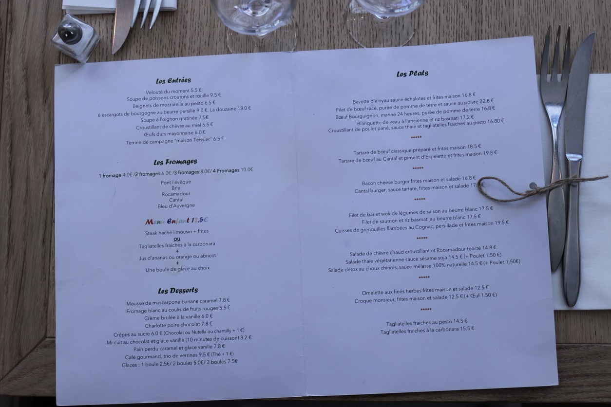 La Brasserie de Ségala menu 1