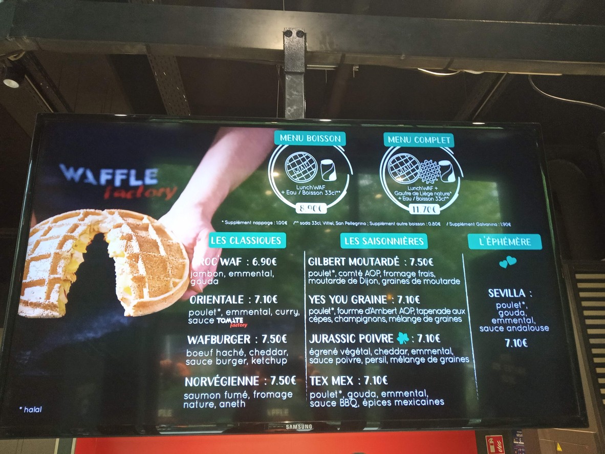 Waffle Factory menu 1