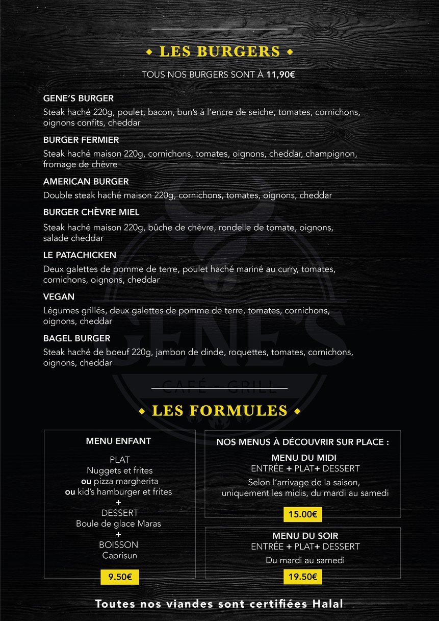Gene's Steakhouse menu 3