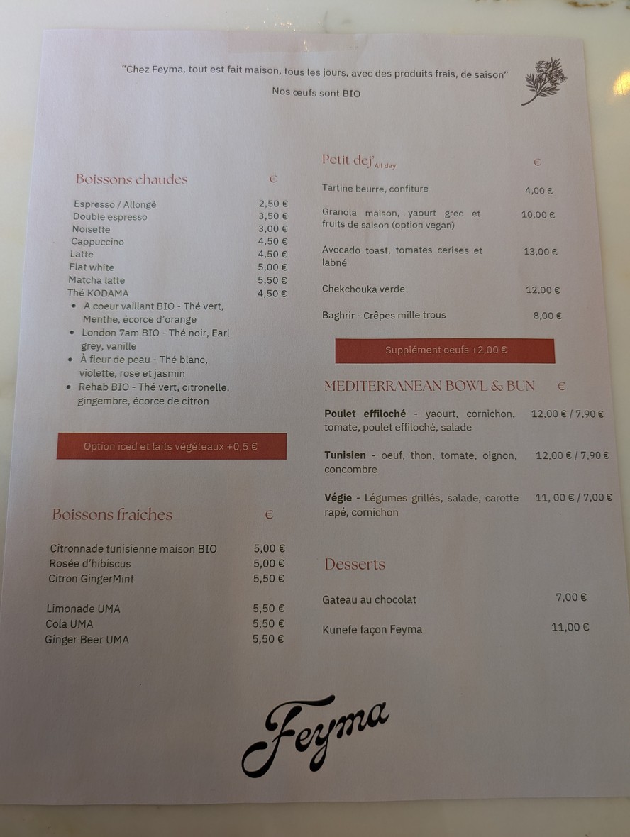 Feyma menu 1