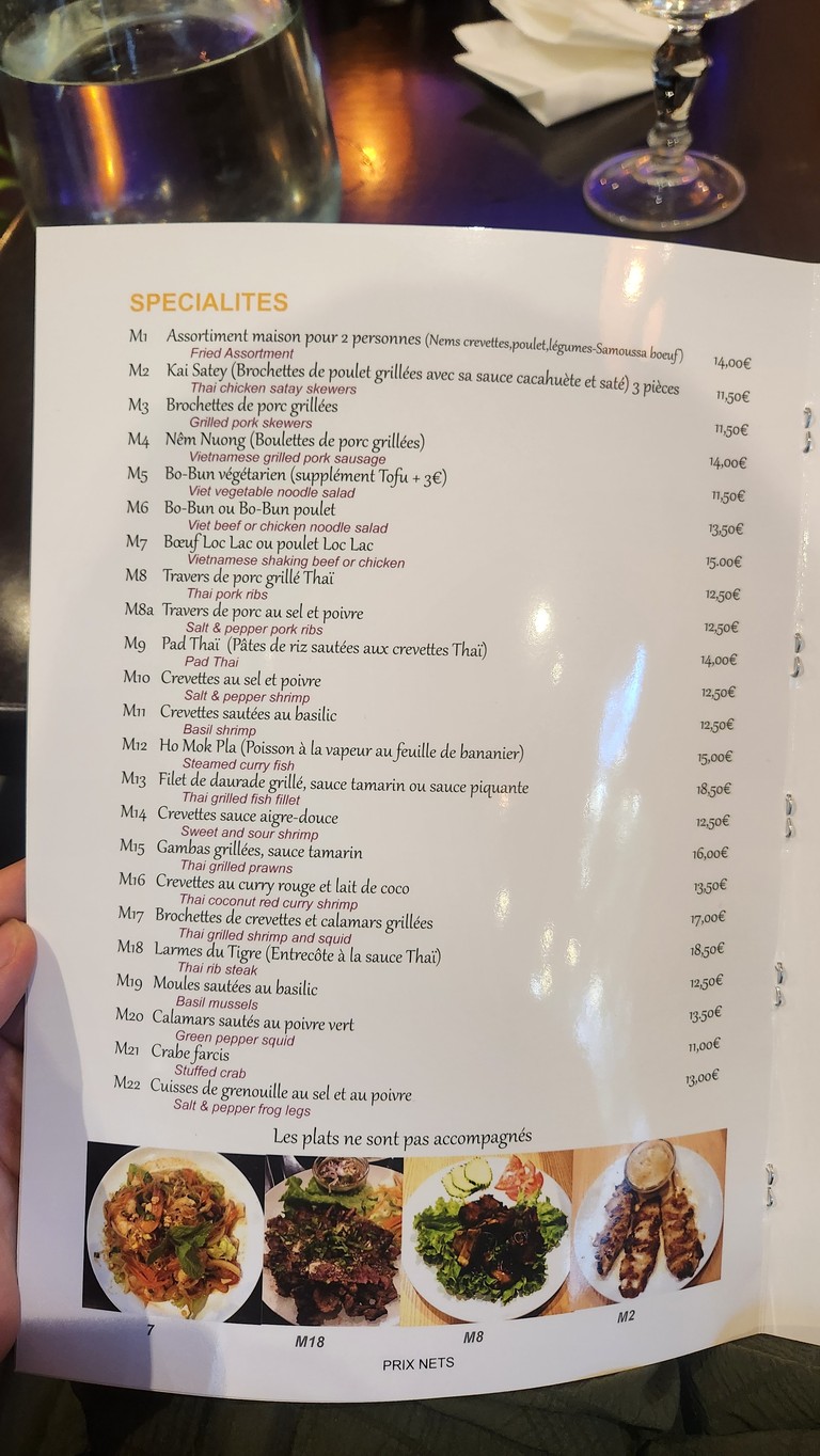 Thaï Viet Gourmet menu 3