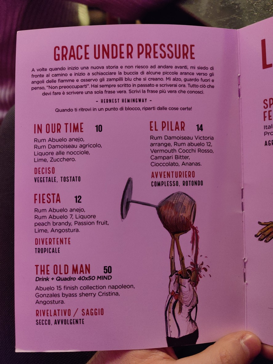 Spirito menu 3