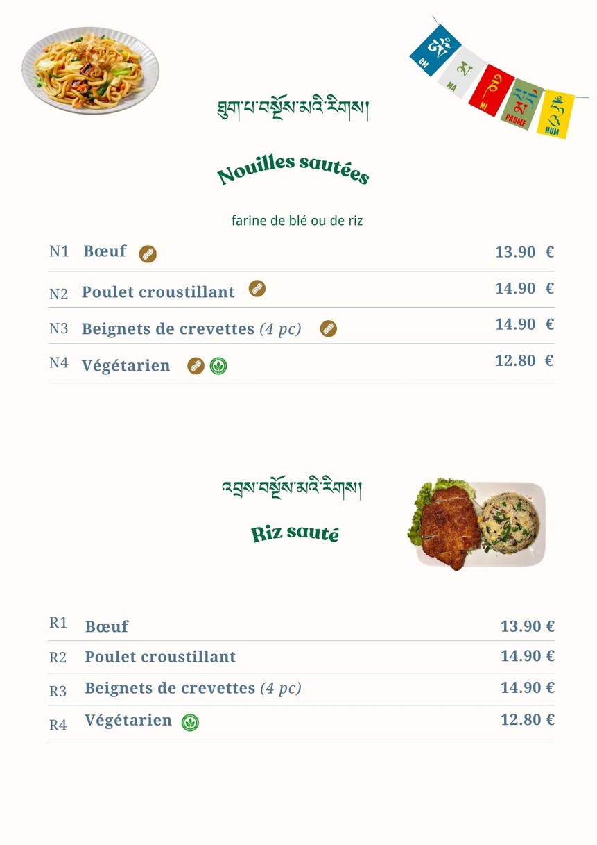 Le Cuistot tibétain menu 4