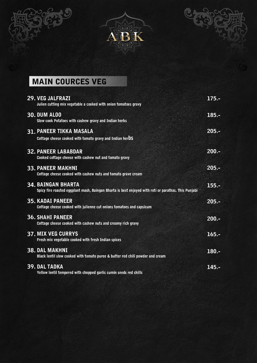 ABK 香料厨房 印度餐厅 menu 3