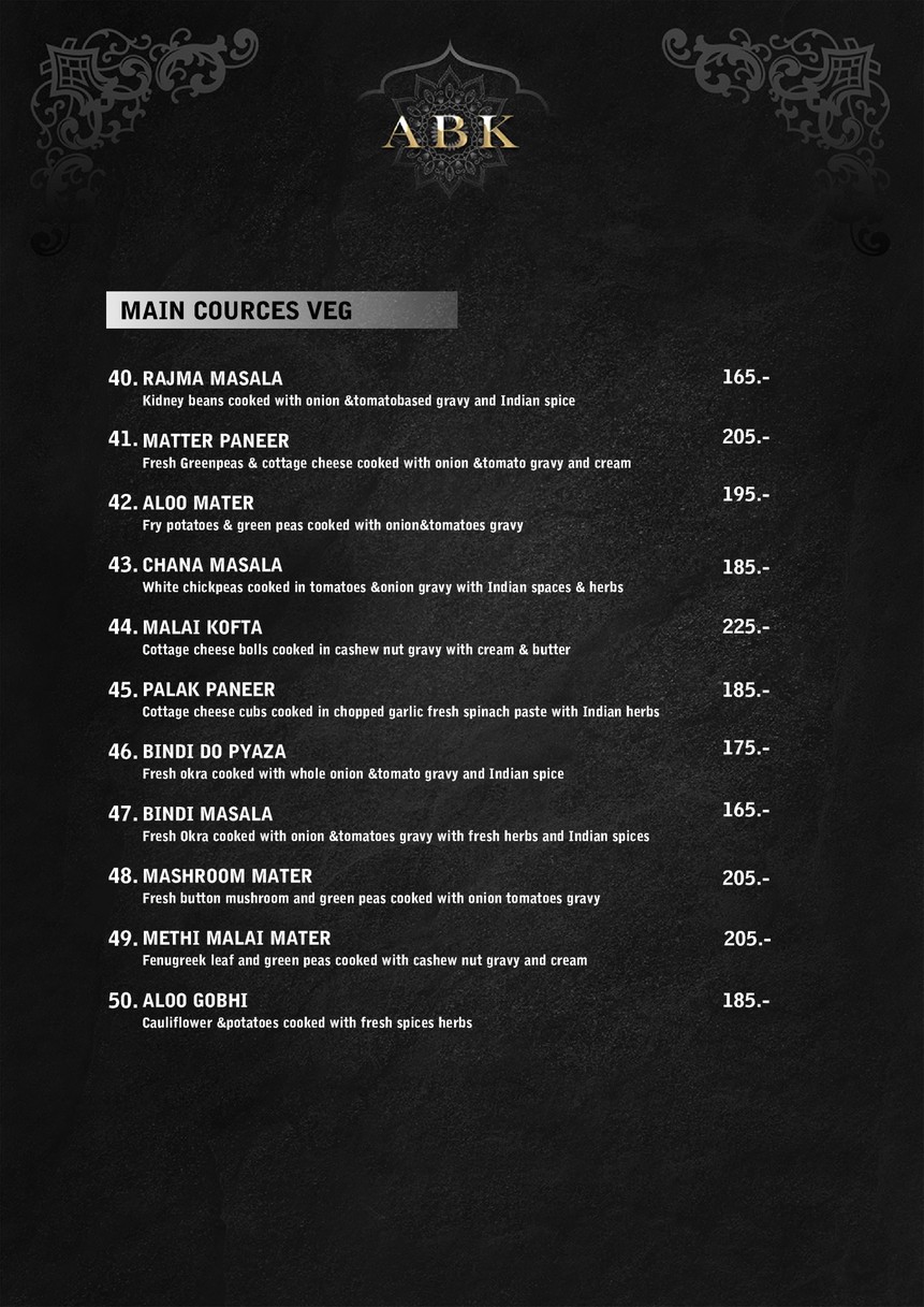 ABK 香料厨房 印度餐厅 menu 4